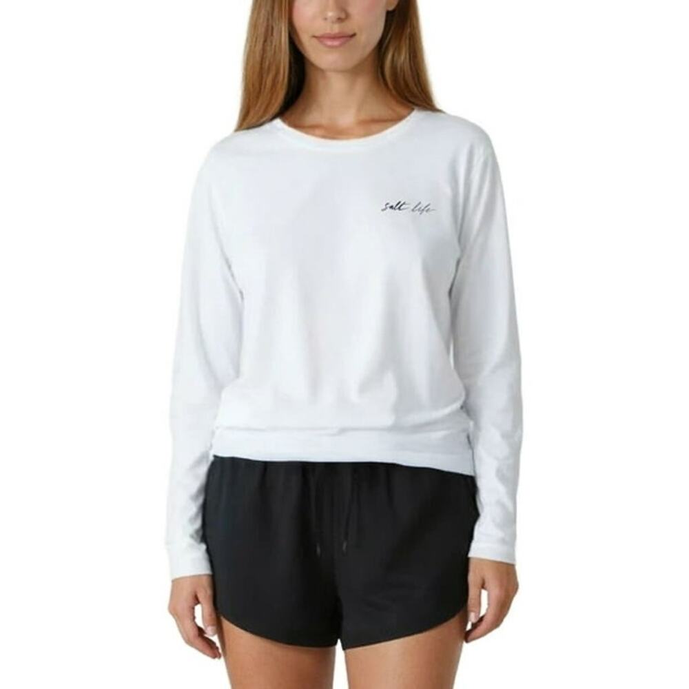 Salt Life Women's Long Sleeve Regular Fit Lightweight Crew Neck UV Logo Tee